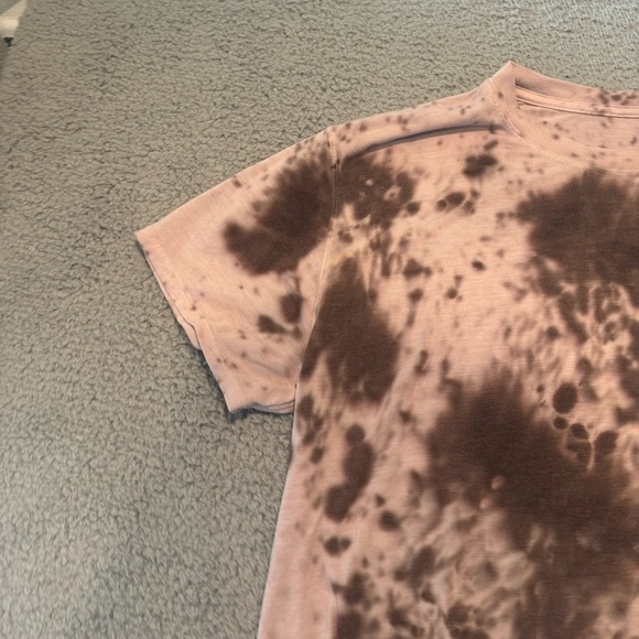 Lululemon Mens Space Tie-Dye T-Shirt size M Short Sleeve Cotton Blend Pink - Picture 5 of 7